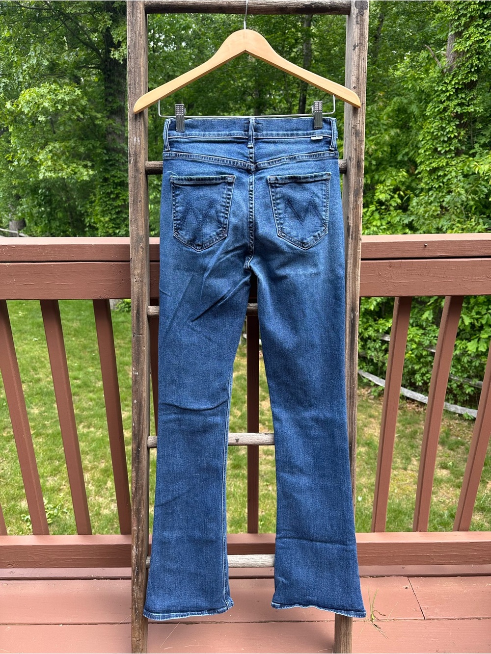 MOTHER Light and Dark Blue Two-Tone Denim Jeans - the Runaway - Picture 4 of 8